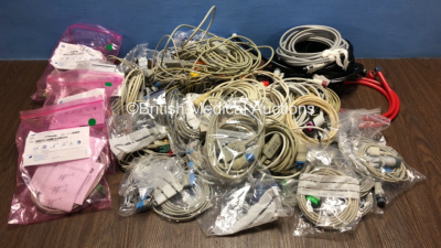 Job Lot of Patient Monitoring Leads Including GE ECG Trunk Cables, GE NIBP Leads and GE SpO2 Leads