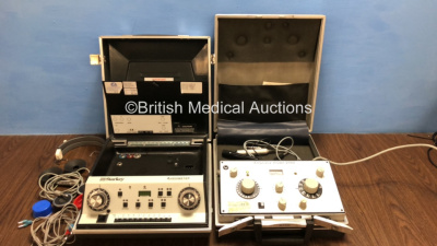 1 x Starkey Audiometer Ansi Hearing Threshold Level with Accessories (No Power) and 1 x Amplivox Model 2150 Audiometer with Accessories (Powers Up)