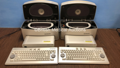 Job Lot Including 2 x Siemens Audiometers with 2 x Siemens Unity 2 Docking Stations and 2 x Siemens Unity 2 Super Silent Keyboards (Both Power Up) *686579 / 204827*