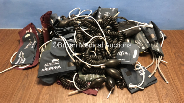 Job Lot of Welch Allyn BP Cuffs with Leads