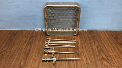 Job Lot Including 1 x Antlantech 08-1002 Arthroscope and 8 x Atlantech Obturators in Metal Tray