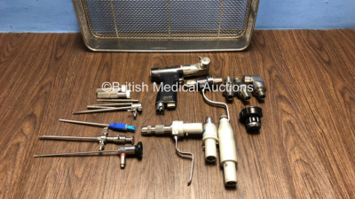 Job Lot of Surgical Instruments Including 1 x DeSoutter Direct Drive DPX-500 Handpiece with 4 x Attachments, 3 x 3M Attachments and 1 x Atlantech 30 Degree Arthroscope