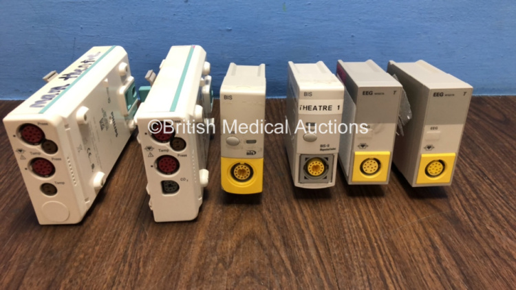 Job Lot Including 1 x Philips M3014A Module Including CO2, Temp and Press Options, 1 x Philips M3012A Module, 1 x Philips M1034B Module, 1 x Philips M1034A Module and 2 x M1027A Modules