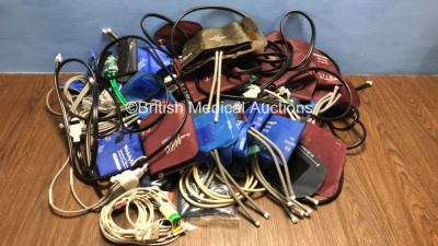 Job Lot of GE Blood Pressure Leads and Cuffs