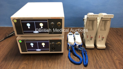 Mixed Lot Including 2 x Smith & Nephew Dyonics Power II Control Systems *Mfd 2015 / 2012* (Both Power Up) 2 x Masimo Signal Extraction Pulse CO-Oximeter Base Units and 2 x Covidien Genius 2 Thermometers *AAX9356 / AAX26114 / 241388 / 247377*