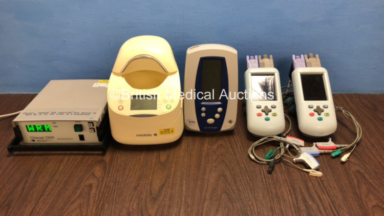 Mixed Lot Including 2 x Natus Algo 3i Newborn Hearing Screeners, 1 x Welch Allyn Spot Vital Signs Monitor, 1 x Medela Calesca Warming/Thawing Device and 1 x Waters Oxicom 2100 Whole Blood Oximeter *90305 / 1303922 / 300085.891*