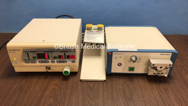 Mixed Lot Including 1 x Olympus UHI-3 Insufflation Unit and 1 x Aesculap Microtron Dental Unit with Footswitch (Both Power Up) *1370 / 1403213*