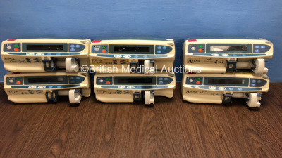 Job Lot of 6 x Alaris Asena GS Syringe Pumps (All Draw Power) *8001-03507 / 03584 / 03423 / 05274 / 03113 / 107922*