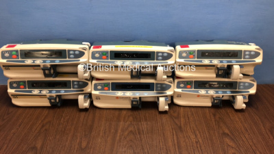 Job Lot of 6 x Alaris GS Syringe Pumps - 2 x Carefusion, 4 x Cardinal Health (All Draw Power - 1 x Missing Battery Lid) *8001113712 / 800107914 / 800107346 / 800107676 / 800113680*