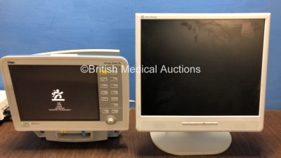 Drager Infinity Delta XL Patient Monitor Software Version VF8.2-W with Masimo Set SpO2 Module and Infinity Docking Station (Powers Up with Stock Power Supply - Not Included) and 1 x GE Datex-Ohmeda LCD Monitor *6003079769*