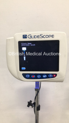 1 x Glidescope Cobalt AVL Monitor on Stand with Handpiece and 1 x Glidescope Portable GVL with Handpiece (Both Power Up) *S/N AM101740 / PM083913* C4/37, C4/21 - 2