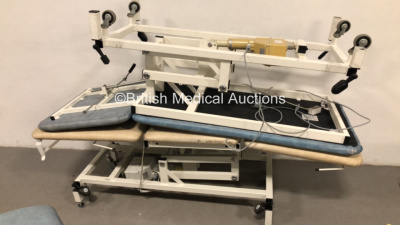 3 x Huntleigh Akron Electric Patient Examination Couches with 2 x Controllers (1 x No Power, 2 x Unable To Test Due to No Power Supplies) - 3