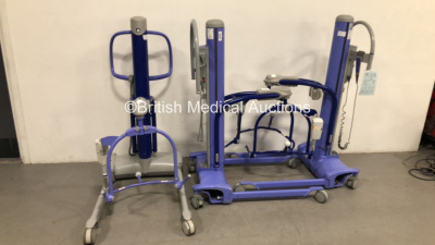 3 x Arjo Maxi Move Electric Patient Hoists with Controllers (Unable to Test Due to No Batteries) * SN KMBB40SA2FGB / KMBB40SA2FGB / KMC-03252 *