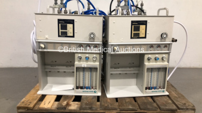 2 x Datex-Ohmeda Aestiva/5 Wall Mounted Induction Anaesthesia Machines with Hoses * On Pallet *