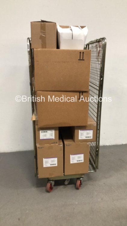 Mixed Cage of Consumables Including Large Amount of Fresenius Kabi Varioline Applix Bag with Covers and Carefusion AirLife Venturi Style Trach Tee Latex Free (Cage Not Included)