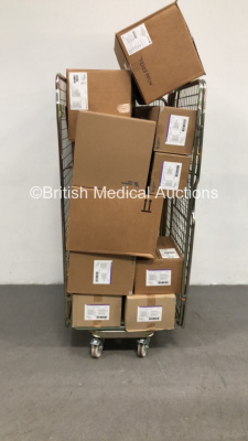 Mixed Cage of Consumables Including Large Amount of Fresenius Kabi Varioline Applix Bag with Covers and Carefusion AirLife Venturi Style Trach Tee Latex Free (Cage Not Included)