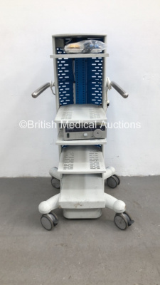 ConMed Stack Trolley Including Karl Storz Halogen 250 201133 20 Light Source Unit and Karl Storz Footswitch (Powers Up)