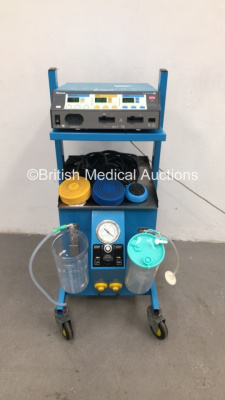 Valleylab Force FX-8C Electrosurgical/Diathermy Unit with 1 x Dual Footswitch,1 x Bipolar Dome Footswitch on Suction Trolley with 2 x Suction Cups (Powers Up) * SN F7K57556A * * Mfd 2007 *