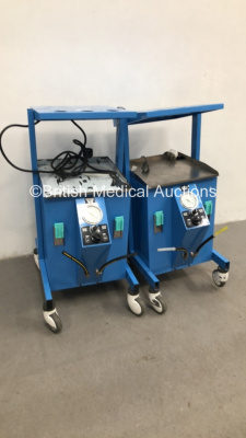 2 x Diathermy/Electrosurgical Unit Suction Trolleys (1 x Damaged Wheel-See Photos) - 2