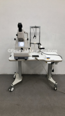 Topcon TRC-NW6S Non-Mydriatic Retinal Camera on Ophthalmic Table (Powers Up-Damage to Switch on Table-See Photos) * SN 289387 *