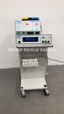 ERBE ICC 200 Electrosurgical/Diathermy Unit with ERBE APC 300 Argon Plasma Unit System Version with Footswitch (Powers Up) * SN 10128-058 *