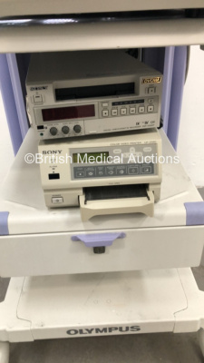 Olympus Stack System Including Olympus OEV191H Monitor,Olympus Evis Exera II CV-180 Digital Processor/Camera Control Unit,Olympus Evis Exera II CLV-180 Light Source Unit,Sony Digital Video Cassette Recorder DSR-20MDP and Sony Color Video Printer UP-21MD ( - 4