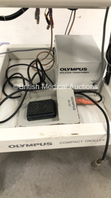 Olympus Compact Stack Trolley Including Olympus OEV191 Monitor,Olympus Visera CLV-S40 Light Source Unit,Olympus Visera OTV-S7 Digital Processor and Olympus MH-317 Footswitch (Powers Up) * SN 7924301 / 7905956 / 7908027 * - 4