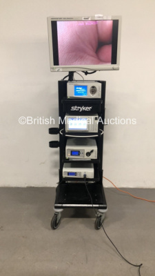 Stryker Stack System Including Stryker Vision Elect HDTV Surgical Viewing Monitor,Stryker Pneumosure High Flow Insufflator, Stryker 1188 HD Camera Head,Stryker SDC Ultra HD Information Management System,Stryker X8000 Light Source Unit and Stryker 1188 HD 
