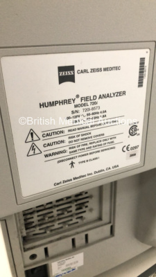 Zeiss Humphrey Field Analyzer Model 720i on Motorized Table (Hard Drive Removed-Front Casing Loose) * SN 720i-8573 * * Mfd 2009 * - 6