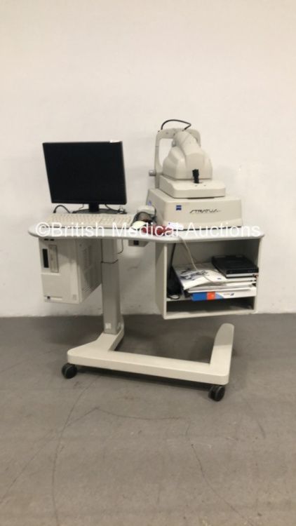 Zeiss Stratus OCT Direct Cross-Sectional Imaging Model 3000 on Motorized Table with Monitor,Keyboard,CPU and Manuals (Hard Drive Removed) * SN 3000-5692 * * Mfd 2005 *