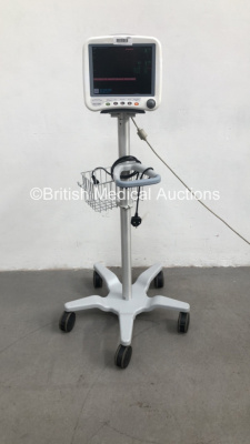 GE Dash 4000 Patient Monitor on Stand with BP1,BP2,SpO2,Temp/CO,NBP and ECG Options (Powers Up) * SN SBG06526140GA *