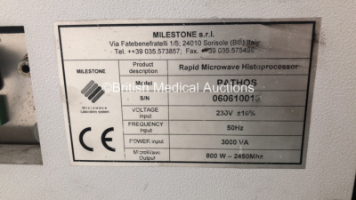 Milestone Pathos Rapid Microwave Histoproccessor (Powers Up) * SN 060610013 * - 3