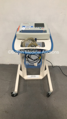 Schiller AT-102 ECG Machine on Stand with 1 x 10-Lead ECG Lead (Draws Power-Blank Screen) *H* * SN 070 02952 *