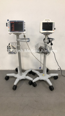 1 x GE Dash 2500 Patient Monitor on Stand with Printer,SpO2,ECG and NIBP Options,1 x SpO2 Finger Sensor and 1 x BP Hose and 1 x GE Dash 3000 Patient Monitor on Stand with SpO2,NBP,Temp/CO and ECG Options with 1 x SpO2 Finger Sensor, 1 x BP Cuff, 1 x BP Ho