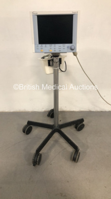 Datascope Passport 2 Patient Monitor on Stand with Printer,T1,IBP1,IBP2,SpO2,ECG Options and 1 x SpO2 Finger Sensor (No Power) * SN 0996-00-0045-001 *