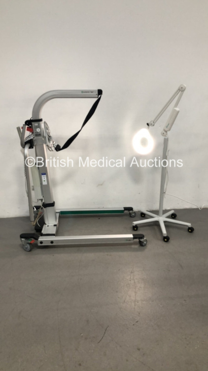 1 x Liko Golvo 7007 ES Electric Patient Hoist with Controller (Unable to Power Test Due to Suspected Flat Battery) and 1 x Luxo Patient Examination Light (Powers Up) * Asset No FS 0122184 / FS 0106102 *