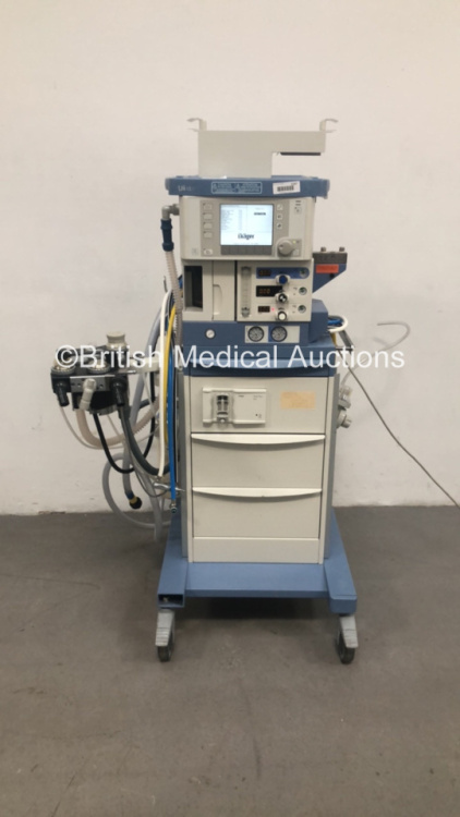 Drager Fabius Tiro Anaesthesia Machine Software Version 3.37b Total Running Hours 56715 - Total Ventilator Hours 774 with Drager Scio Four Oxi Gas Module, Bellows and Hoses (Powers Up) *S/N ASAB-0148* **Mfd 2009**