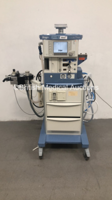 Drager Fabius Tiro Anaesthesia Machine Software Version 3.22 Total Running Hours 32693 - Total Ventilator Hours 532 with Drager Scio Four Oxi Gas Module, Bellows and Hoses (Powers Up) *S/N ASAB-0144* **Mfd 2009**