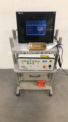 Endo Optiks URAM E2 Ophthalmic Laser Endoscopy System Model E2 MicroProbe with Flat Vision Monitor,Handpiece with Attachments and Accessories,Fiber Optic Light Source Cables,Footswitch and Accessories (Powers Up with Key-Key Included) * Mfd 2010 *