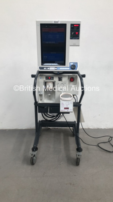 Nellcor Puritan Bennett 840 Ventilator System Software Version 4-070000-85-AN Running Hours 36863 with Armstrong Medical AquaVent Heater Humidifier on Nellcor Mobile Stand (Powers Up) * SN 07 170 90865 *