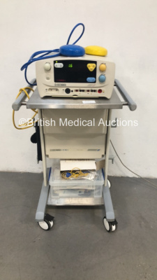 Eschmann TD830 Electrosurgical/Diathermy Unit with Footswitch and Job Lot of Accessories Including Electrodes on Eschmann ST80 Trolley (Powers Up)