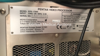 Pentax Stack System Including Pentax LED High-Bright Viewing Monitor with NDS Wireless Router,Pentax LED Monitor,Pentax EPK-i7000 Processor Software Version 93E210 * Mfd 2013 *,Sony Color Video Printer UP-25MD and Job Lot of Pentax CO2/Irrigation Tubings - 13