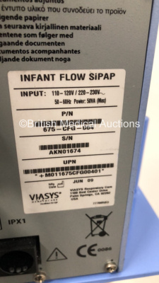 Viasys Healthcare Infant Flow SiPAP P/N 675-CFG-004 on Stand with Hoses (Powers Up) *W* * Mfd June 2009 * - 3