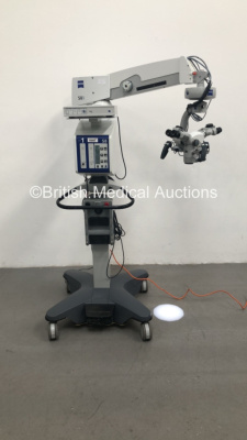 Zeiss S88 OPMI Vario Dual Operated Surgical Microscope with 2 x 12,5x Eyepieces,2 x 10 x Eyepieces,2 x f170 Binoculars,Zeiss Trio 610 Attachment,Zeiss Trio Camera Control Unit and Footswitch on Zeiss S8 Stand (Powers Up with Good Bulb) * SN 43329 *