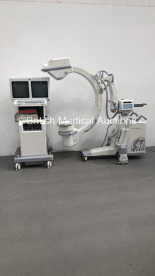 GE OEC 9800 Plus Mobile X-Ray C-ARM with Dual Image Intensifier,Controller,Footswitch,Manuals and Sony Video Graphic Printer UP-980CE (Powers Up-Hard Drive Removed) * SN 89-2751 * * Mfd Oct 2004 *