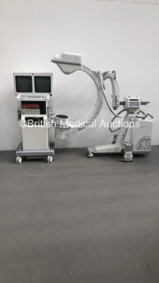 GE OEC 9800 Plus Mobile X-Ray C-ARM with Dual Image Intensifier,Controller,Footswitch,Manuals and Sony Video Graphic Printer UP-980CE (Powers Up-Hard Drive Removed) * SN 89-1880 * * Mfd Oct 2003 *