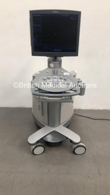 Siemens Acuson Antares Model 10032746 Ultrasound Scanner Software Version 200.0.089A Product Version 5.0 with 3 x Transducers/Probes (1 x CH4-1 * Mfd 2009 *, 1 x VFX13-5 * Mfd 2016 * and 1 x VFX9-4 * Mfd 2008 *) and Mitsubishi P93D Printer (Powers Up-See 