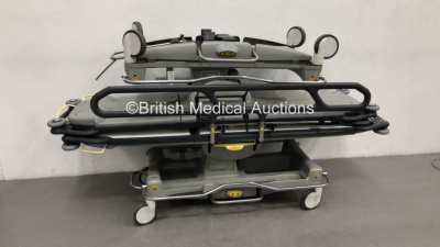 2 x Anetic Aid QA3 Hydraulic Patient Trolleys (Hydraulics Tested Working)