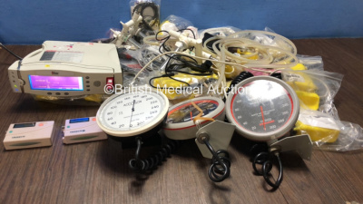 Mixed Lot Including 1 x Masimo Set Radical Handheld Pulse CO Meter with Base Unit (Powers Up with Cracked Casing-See Photo) 2 x Novacor Units (Untested Due to Possible Flat Batteries) 10 x BCI 3301 Protectors, 3 x BP Meters