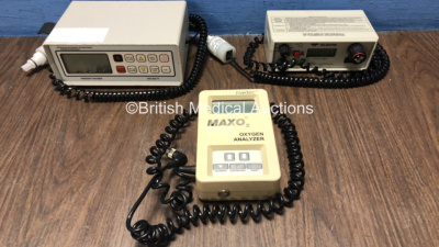 Mixed Lot Including 1 x Teledyne Electronics TED 200 T7 Percent Oxygen Meter, 1 x Maxtec MAXO2 Oxygen Analyzer and 1 x Teledyne TED 191 Oxygen Monitor